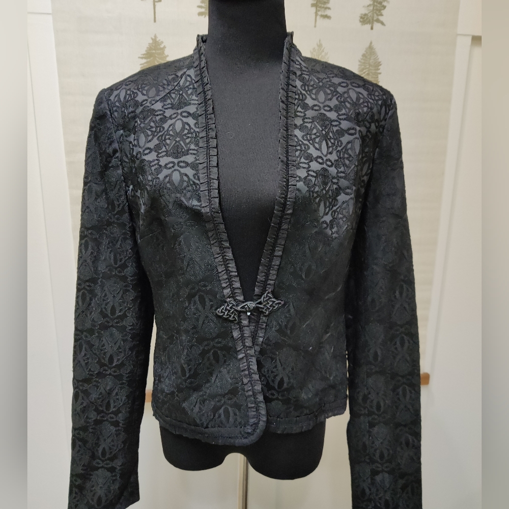 Louben Vintage black jacquard jacket Size - 10